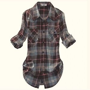 𝅺nwot Matchstick Plaid Flannel Shirt Size Small